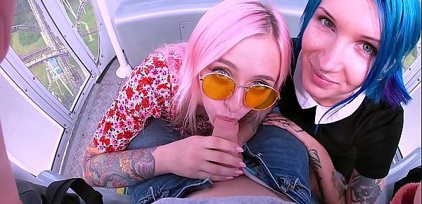  Two Teen Stepsisters Whores Sucked a Stranger On a Ferris Wheel! - Leah Meow